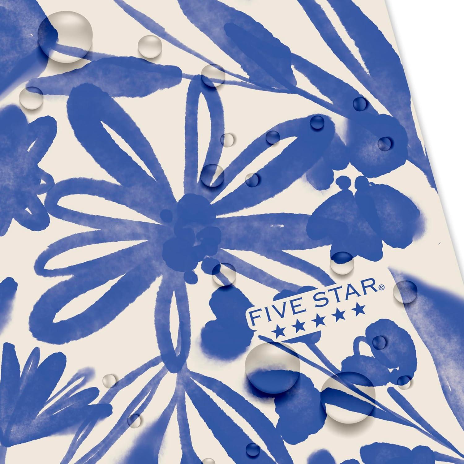 imageFive Star Spiral Notebook  Study App 1 Subject College Ruled Paper 812quot x 11quot 80 Sheets Fights Ink Bleed Water Resistant Cover Soft Petals Blue 820441FECMSoft Petals Blue