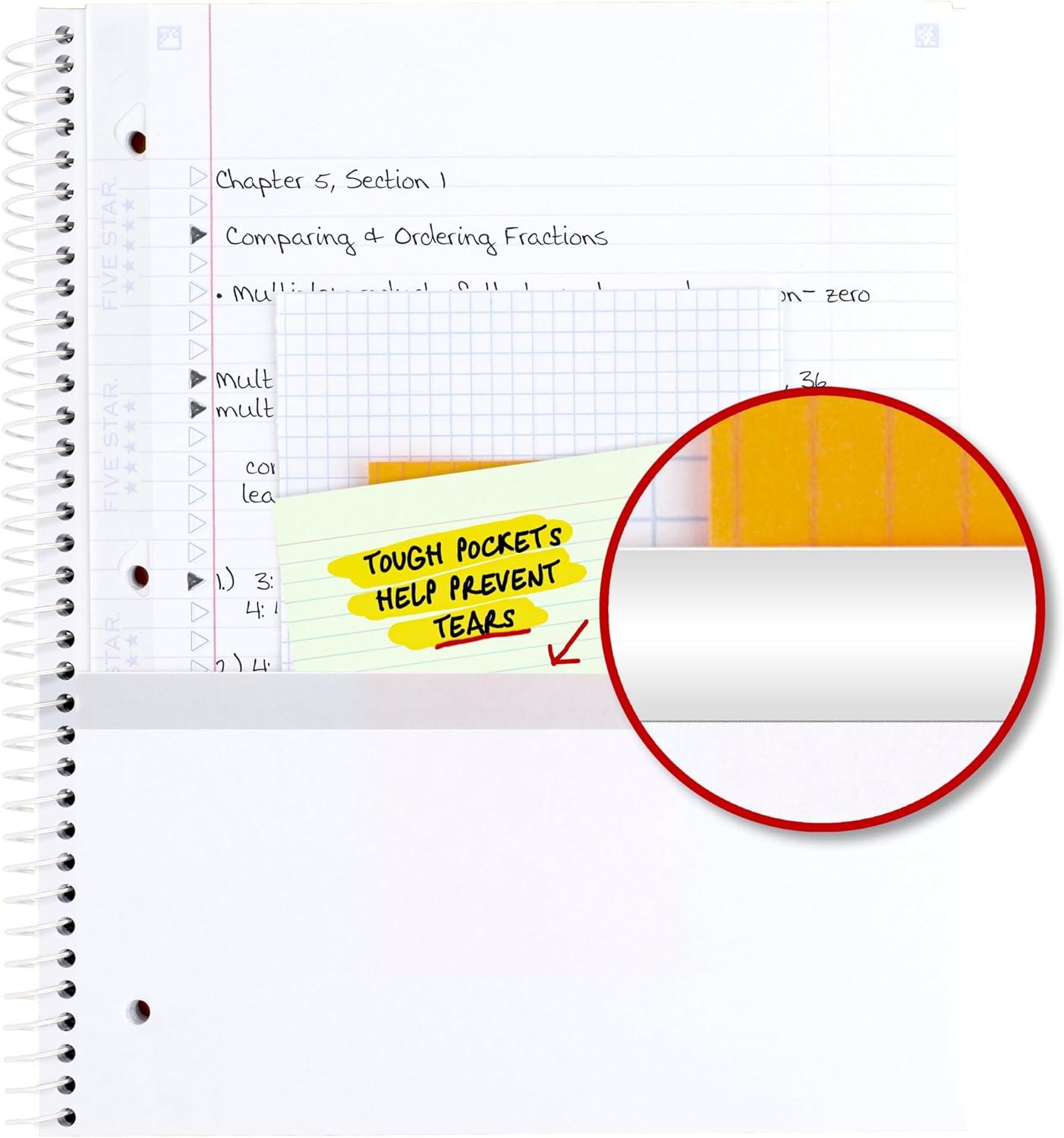 imageFive Star Spiral Notebook  Study App 1 Subject College Ruled Paper 812quot x 11quot 80 Sheets Fights Ink Bleed Water Resistant Cover Soft Petals Blue 820441FECMSoft Petals Blue