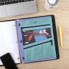imageFive Star Pencil Pouch Pen Case 3Pocket Zipper Pouch Fits 3Ring Binder Storage Organizer for Classroom Supplies Earbuds Chargers Cables Makeup NavyPink 506420BECMTealBerry