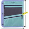 imageFive Star Pencil Pouch Pen Case 3Pocket Zipper Pouch Fits 3Ring Binder Storage Organizer for Classroom Supplies Earbuds Chargers Cables Makeup NavyPink 506420BECMTealBerry
