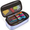 imageFive Star Pencil Pouch Pen Case HighCapacity Zipper Pouch Storage Organizer for School Supplies Earbuds Chargers Cables Makeup LilacBerry 500211FECMLilacBerry