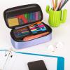 imageFive Star Pencil Pouch Pen Case HighCapacity Zipper Pouch Storage Organizer for School Supplies Earbuds Chargers Cables Makeup LilacBerry 500211FECMLilacBerry