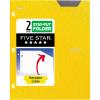 imageFive Star 2Pocket Folder Plastic Folder with StayPut Tabs Fits 3Ring Binder Holds 812quot x 11quot Paper White 333420IECMHarvest Yellow