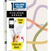 imageFive Star Spiral Notebook  Study App 1 Subject College Ruled Paper 812quot x 11quot 80 Sheets Fights Ink Bleed Water Resistant Cover Soft Petals Blue 820441FECMOrganic Lines