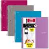 imageFive Star Spiral Notebook  Study App 4 Pack 1 Subject College Ruled Paper 812quot x 11quot 100 Sheets Fights Ink Bleed Water Resistant Cover Amethyst Purple Raspberry Pink White and Seaglass Green 820337ECMWide Ruled