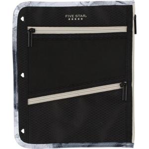 imageFive Star Pencil Pouch Pen Case 3Pocket Zipper Pouch Fits 3Ring Binder Storage Organizer for Classroom Supplies Earbuds Chargers Cables Makeup NavyPink 506420BECMBlackGrey