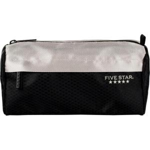 imageFive Star Pencil Pouch Pen Case 9Pocket Zipper Pouch Storage Organizer for School Supplies Earbuds Chargers Cables Makeup PinkTerracotta 500213FECMBlackGrey