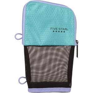 imageFive Star Pencil Pouch Pen Case Stand N Store Zipper Pouch Fits 3Ring Binder Storage Organizer for Supplies Earbuds Chargers Cables Makeup BlackGrey 505160AECMTealBerry