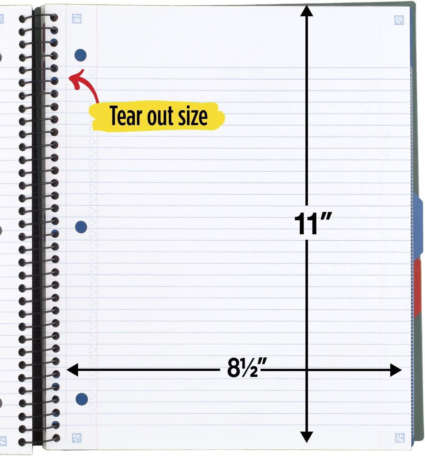 imageFive Star Advance Spiral Notebook  Study App 3 Subject College Ruled Paper 812quot x 11quot 150 Sheets Spiral Guard Movable Tabbed Dividers Pacific Blue 73138Seaglass Green