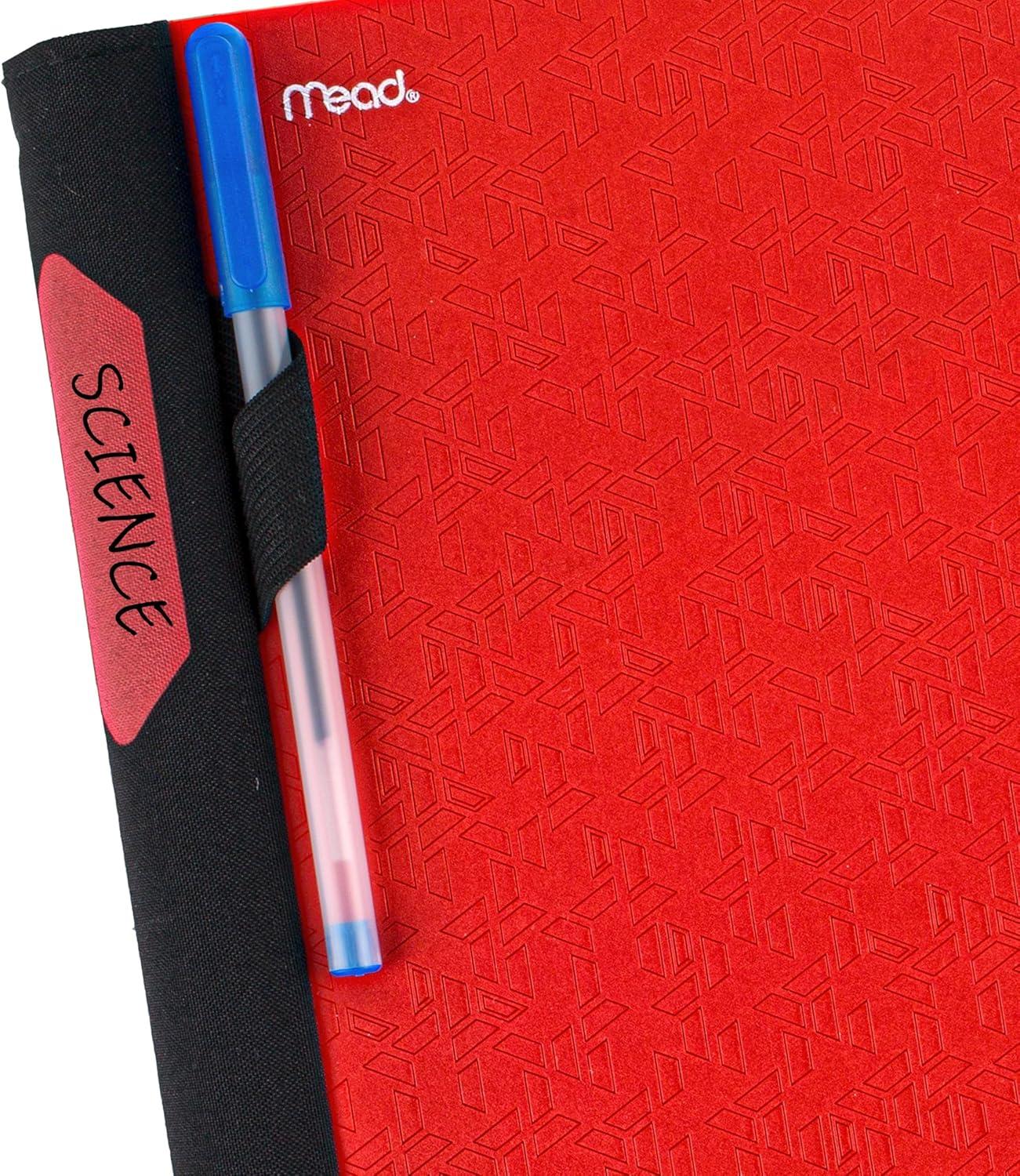 imageFive Star Advance Spiral Notebook  Study App 3 Subject College Ruled Paper 812quot x 11quot 150 Sheets Spiral Guard Movable Tabbed Dividers Pacific Blue 73138Fire Red