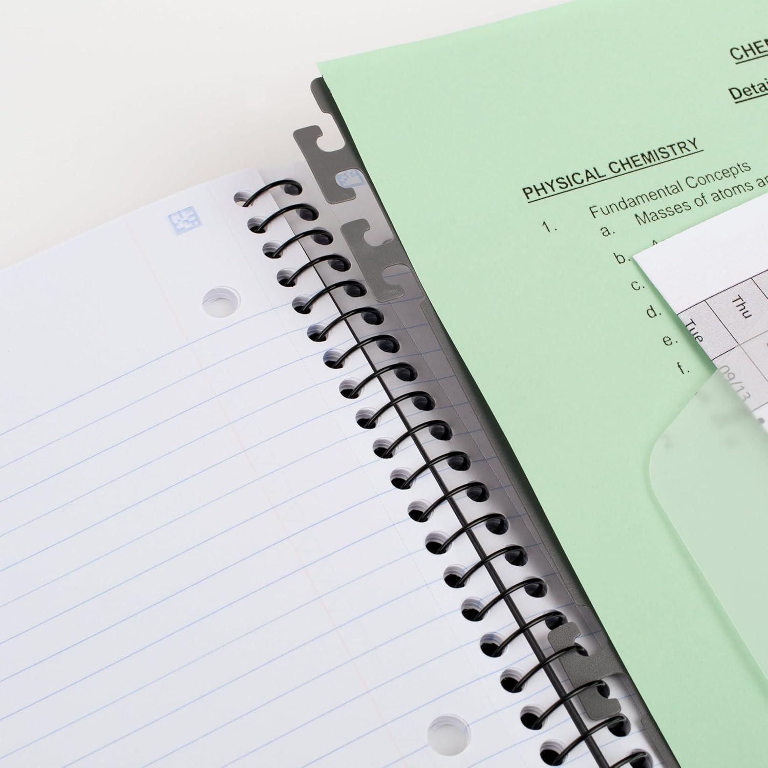 imageFive Star Advance Spiral Notebook  Study App 3 Subject College Ruled Paper 812quot x 11quot 150 Sheets Spiral Guard Movable Tabbed Dividers Pacific Blue 73138Seaglass Green