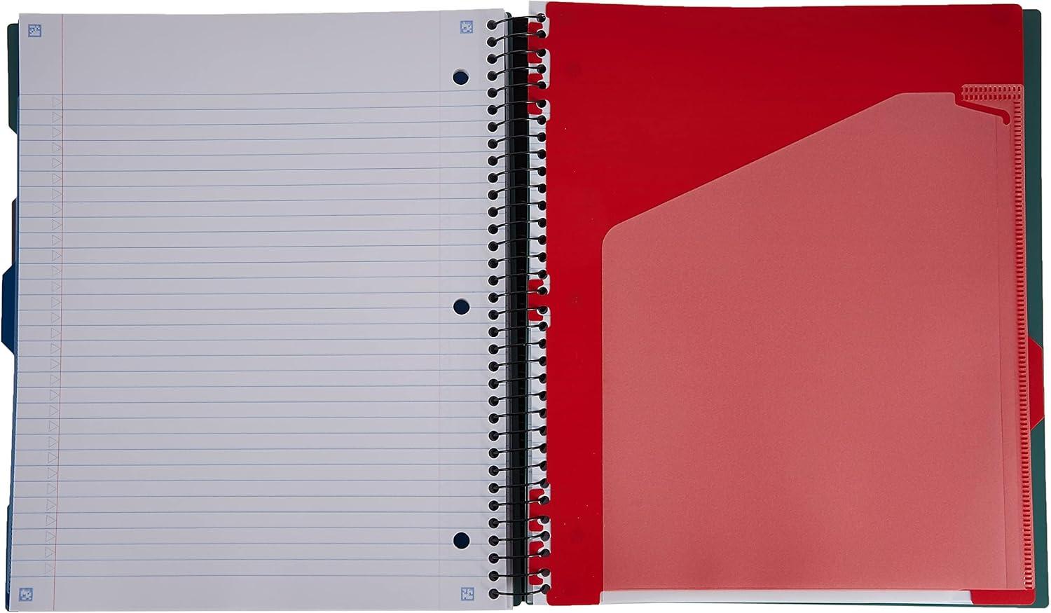 imageFive Star Advance Spiral Notebook  Study App 3 Subject College Ruled Paper 812quot x 11quot 150 Sheets Spiral Guard Movable Tabbed Dividers Pacific Blue 73138Seaglass Green