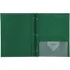 imageFive Star 2Pocket Folder Plastic Folder with StayPut Tabs and Prong Fasteners Holds 812quot x 11quot Paper White 72494Green