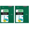 imageFive Star 2Pocket Folder Plastic Folder with StayPut Tabs and Prong Fasteners Holds 812quot x 11quot Paper White 72494Green