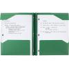 imageFive Star 2Pocket Folder Plastic Folder with StayPut Tabs and Prong Fasteners Holds 812quot x 11quot Paper White 72494Green