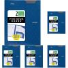 imageFive Star 2Pocket Folder Plastic Folder with StayPut Tabs and Prong Fasteners Holds 812quot x 11quot Paper White 72494Pacific Blue