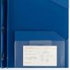 imageFive Star 2Pocket Folder Plastic Folder with StayPut Tabs and Prong Fasteners Holds 812quot x 11quot Paper White 72494Pacific Blue