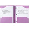 imageFive Star 2Pocket Folder Plastic Folder with StayPut Tabs and Prong Fasteners Holds 812quot x 11quot Paper White 72494Purple