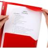 imageFive Star 2Pocket Folder Plastic Folder with StayPut Tabs and Prong Fasteners Holds 812quot x 11quot Paper White 72494Red