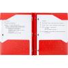 imageFive Star 2Pocket Folder Plastic Folder with StayPut Tabs and Prong Fasteners Holds 812quot x 11quot Paper White 72494Red