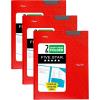 imageFive Star 2Pocket Folder Plastic Folder with StayPut Tabs and Prong Fasteners Holds 812quot x 11quot Paper White 72494Red