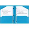 imageFive Star 2Pocket Folder Plastic Folder with StayPut Tabs and Prong Fasteners Holds 812quot x 11quot Paper White 72494Tidewater Blue