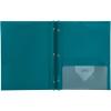 imageFive Star 2Pocket Folder Plastic Folder with StayPut Tabs and Prong Fasteners Holds 812quot x 11quot Paper White 72494Tidewater Blue