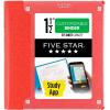 imageFive Star 3Ring Binder  Study App 6 Pack 112 Inch Binder with D Rings and Customizable Clear View Cover 375 Sheet Capacity Assorted Colors 26146023Assorted