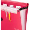 imageFive Star Expanding File Organizer 6Pocket Accordian File Organizer Bungee Closure Holds 812quot x 11quot Paper White 350100EECMFire Red