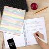 imageFive Star Spiral Notebook  Study App 1 Subject Wide Ruled 8quot x 1012quot 80 Sheets Fights Ink Bleed Water Resistant Cover Pastel Stripes 930209FECMPastel Stripes