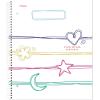 imageFive Star Spiral Notebook  Study App 1 Subject Wide Ruled 8quot x 1012quot 80 Sheets Fights Ink Bleed Water Resistant Cover Pastel Stripes 930209FECMPastel Doodles