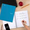 imageFive Star Spiral Notebook  Study App 1 Subject Wide Ruled Paper 8quot x 1012quot 100 Sheets Fights Ink Bleed Water Resistant Cover Amethyst Purple 72351Tidewater Blue