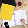 imageFive Star Spiral Notebook  Study App 3 Subject Wide Ruled Paper 8quot x 1012quot 150 Sheets Fights Ink Bleed Water Resistant Cover Tidewater Blue 7318409 Yellow