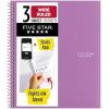 imageFive Star Spiral Notebook  Study App 3 Subject Wide Ruled Paper 8quot x 1012quot 150 Sheets Fights Ink Bleed Water Resistant Cover Tidewater Blue 73184Purple