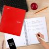 imageFive Star Spiral Notebook  Study App 3 Subject Wide Ruled Paper 8quot x 1012quot 150 Sheets Fights Ink Bleed Water Resistant Cover Tidewater Blue 73184Red