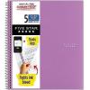 imageFive Star Spiral Notebook  Study App 5 Subject College Ruled Paper 812quot x 11quot 200 Sheets Fights Ink Bleed Water Resistant Cover Black 72081Purple