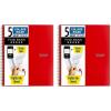 imageFive Star Spiral Notebook  Study App 5 Subject College Ruled Paper 812quot x 11quot 200 Sheets Fights Ink Bleed Water Resistant Cover Black 72081Red