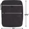 imageFive Star Zipper Binder 1 Inch 3Ring Binder with Round Rings CarryAll with Pockets and 4Tab Dividers 375 Sheet Capacity BlackGray 29092IT8BlackGray