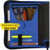 imageFive Star Zipper Binder 112 Inch 3Ring Binder with Round Rings 3Pocket Expanding File 500 Sheet Capacity Fire Red 72206Blue