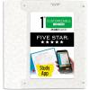 imageFive Star 3Ring Binder  Study App 1 Inch Binder with D Rings and Customizable Clear View Cover 225 Sheet Capacity White 261440AECM1 Inch 225 Sheets
