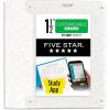 imageFive Star 3Ring Binder  Study App 1 Inch Binder with D Rings and Customizable Clear View Cover 225 Sheet Capacity White 261440AECM15 Inch 375 Sheets
