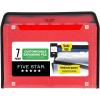 imageFive Star Expanding File Organizer  Study App 7Pocket Accordian File Organizer Zipper Closure Holds 812quot x 11quot Paper Amethyst Purple 350099GECMFire Red