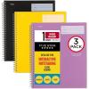 imageFive Star Interactive Notetaking Spiral Notebooks 3 Pack 1Subject Wide Ruled Paper 11quot x 812quot 100 Sheets Black Amethyst Purple Harvest Yellow 929985ECMBlack  Purple  Yellow