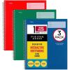 imageFive Star Interactive Notetaking Spiral Notebooks 3 Pack 1Subject Wide Ruled Paper 11quot x 812quot 100 Sheets Black Amethyst Purple Harvest Yellow 929985ECMGreen  Red  Blue
