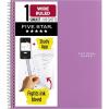 imageFive Star Spiral Notebook  Study App 1 Subject Wide Ruled Paper 8quot x 1012quot 100 Sheets Fights Ink Bleed Water Resistant Cover Amethyst Purple 72351Purple