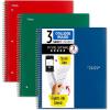 imageFive Star Spiral Notebook  Study App 3 Pack 3 Subject College Ruled Paper Fights Ink Bleed Water Resistant Cover 812quot x 11quot 150 Sheets Black White Purple 820192Forest Green  Fire Red  Pacific Blue