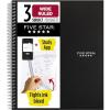 imageFive Star Spiral Notebook  Study App 3 Subject Wide Ruled Paper 8quot x 1012quot 150 Sheets Fights Ink Bleed Water Resistant Cover Tidewater Blue 73184Black