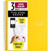 imageFive Star Spiral Notebook  Study App 3 Subject Wide Ruled Paper 8quot x 1012quot 150 Sheets Fights Ink Bleed Water Resistant Cover Tidewater Blue 7318409 Yellow