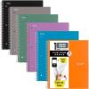 imageFive Star Spiral Notebook  Study App 6 Pack 1 Subject Graph Ruled Paper 812quot x 11quot 100 Sheets Fights Ink Bleed Water Resistant Cover Assorted Colors 735496 Count pack of 1