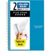 imageFive Star Spiral Notebook 2 Subject College Ruled Paper 6quot x 912quot 80 Sheets Fights Ink Bleed Water Resistant Cover Amethyst Purple 840029CF1ECMTidewater Blue
